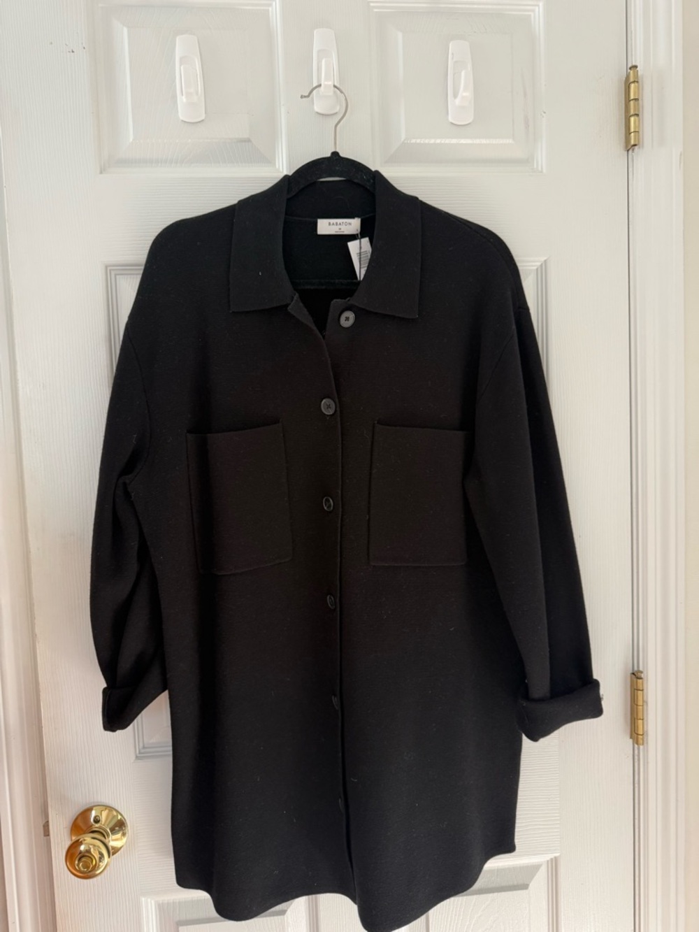 Babaton Black Button-Front Dress